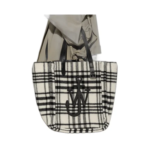 Checkered Logo Patch Tote Bag