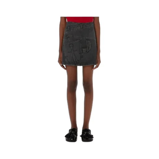 Mid-Rise Twisted Denim Mini Skirt