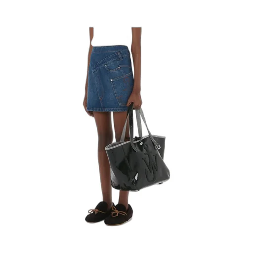 Twisted Denim Mini Skirt
