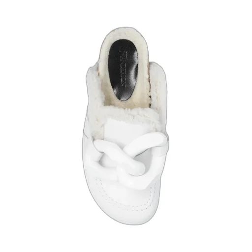 Slip-On Chain Shearling Mules