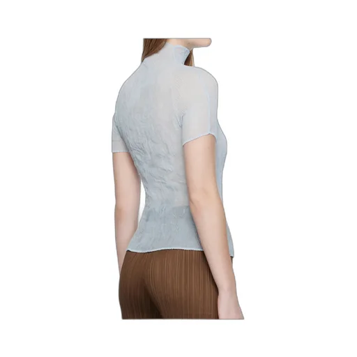 Pleated High-Neck Blouse