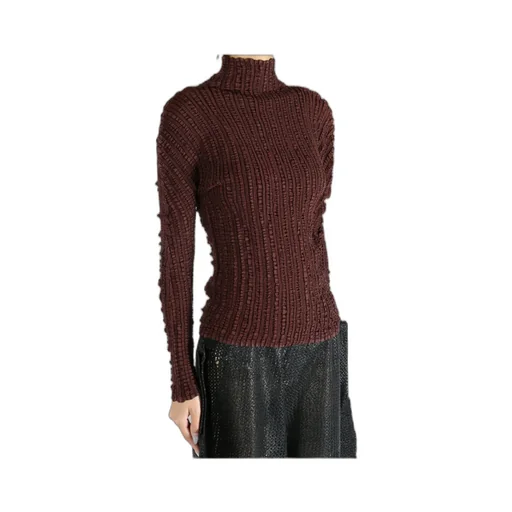 High-Neck Pleated Top