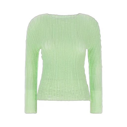 Boat Neck Pleated Jumper