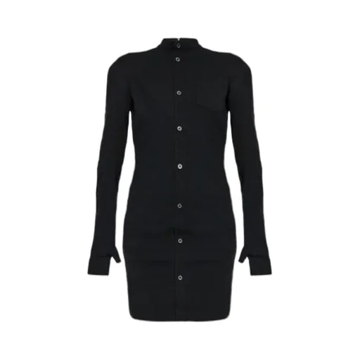 Button-Front Pocket Mini Dress