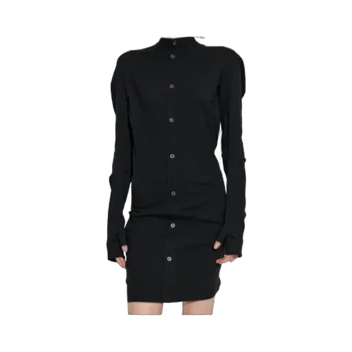 Button-Front Pocket Mini Dress