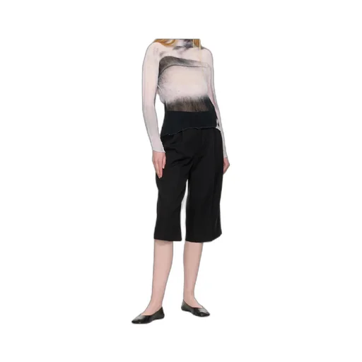 Shadow Study Crinkled Chiffon Twist Turtleneck