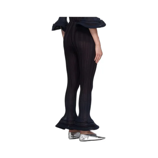 Asagao Jacquard Striped Casual Pants