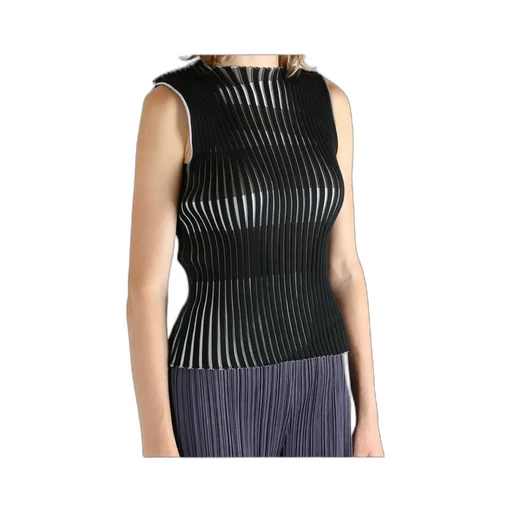 Pleated Crewneck Top