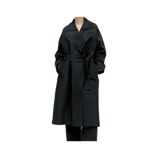 Shaped Membrane Belted Maxi Coat