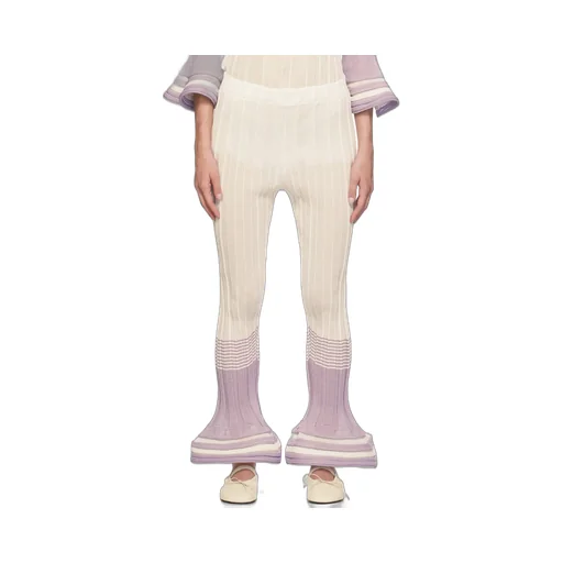 Asagao Jacquard Striped Casual Pants
