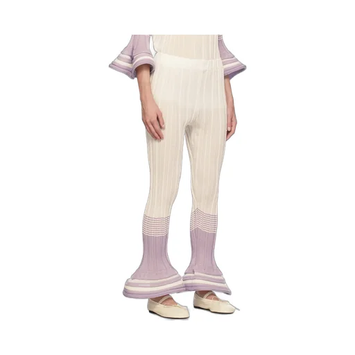 Asagao Jacquard Striped Casual Pants