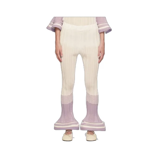 Asagao Jacquard Striped Casual Pants