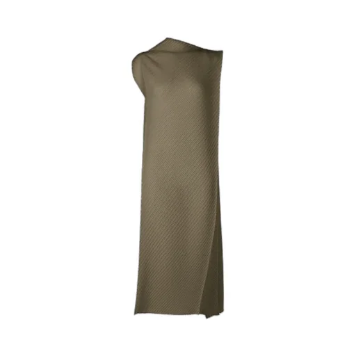 Fold Pleats Sleeveless Midi Dress