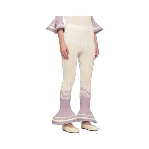 Asagao Jacquard Striped Casual Pants