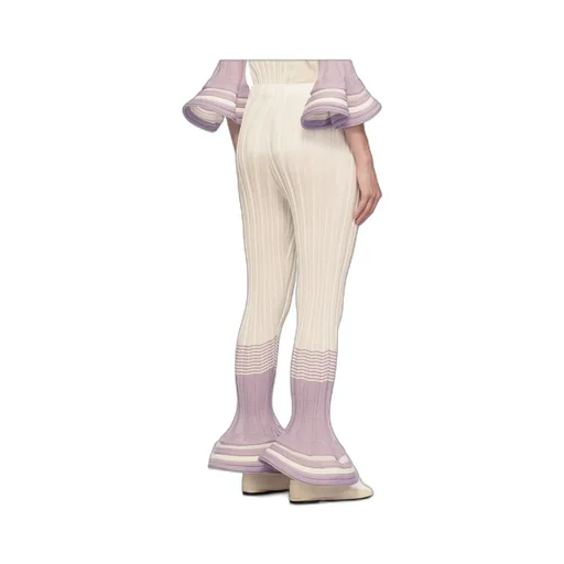 Asagao Jacquard Striped Casual Pants