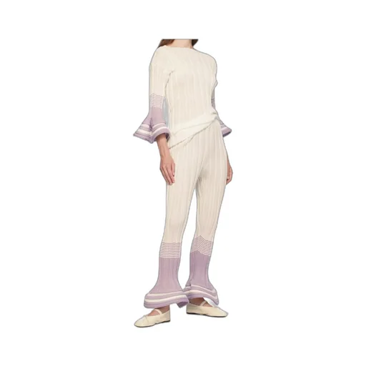 Asagao Jacquard Striped Casual Pants