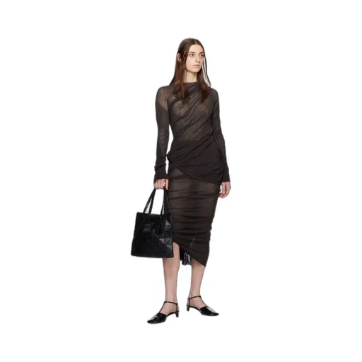 Ribbed-Knit Midi Skirt