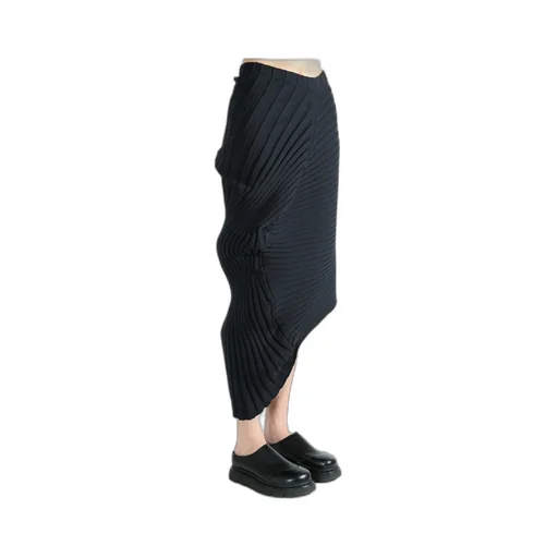 Pleated Asymmetric Skirt