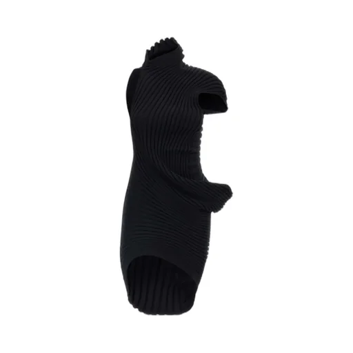 Ribbed High-Neck Dress