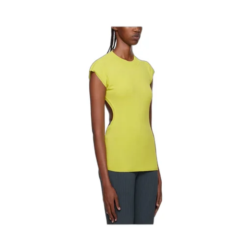 Hollowed-Out Plain Short-Sleeved T-Shirt