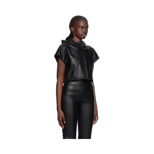 Straight Seams Hooded Cropped Jacket