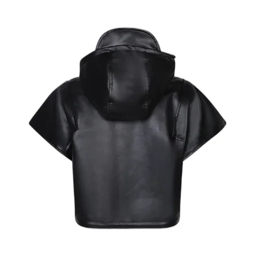 Straight Seams Hooded Cropped Jacket