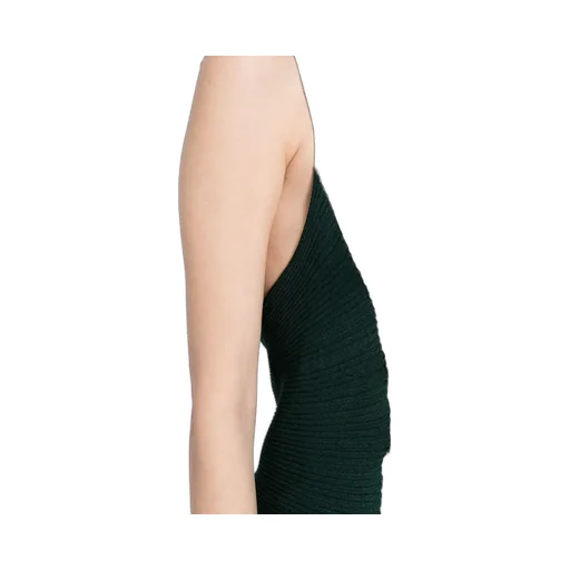 Asymmetric Ribbed-Knit Top