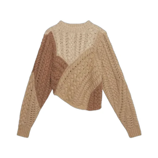 Patchwork Cable-Knit Jumper