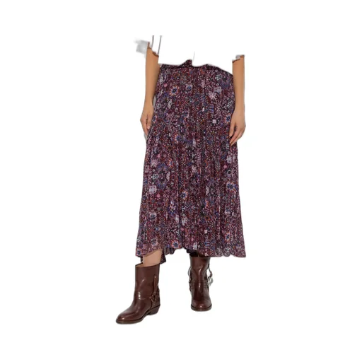 Pleated Floral Print Skirt