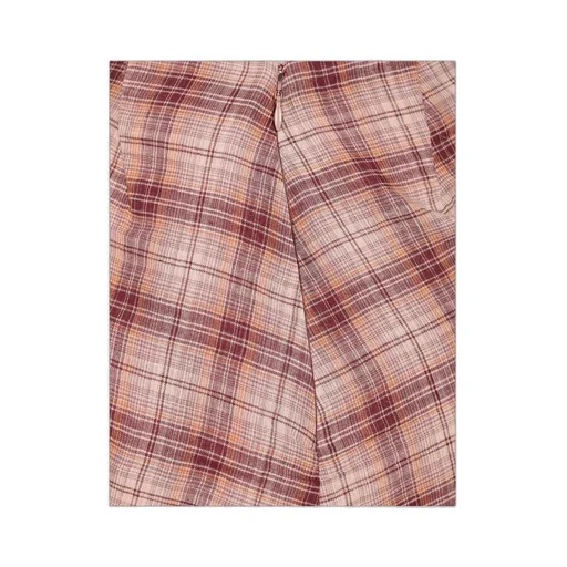 Checked-Pattern Wrap Midi Skirt