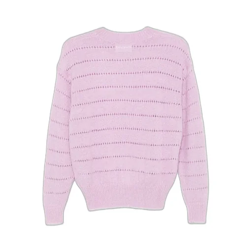Striped Perforated-Detail Sweater