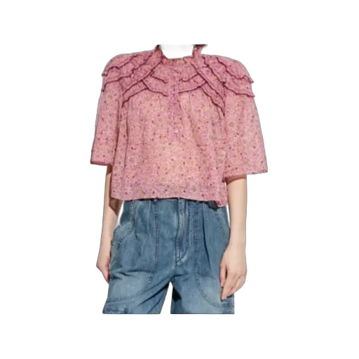 Carmen Ruffled Paisley-Print Top