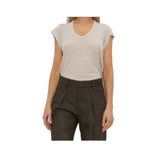 V-Neck Short-Sleeve Linen T-Shirt