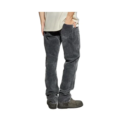 Corduroy Washed-Effect Straight-Leg Jeans