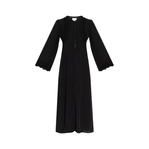 Lace-Trimmed Button-Front Dress