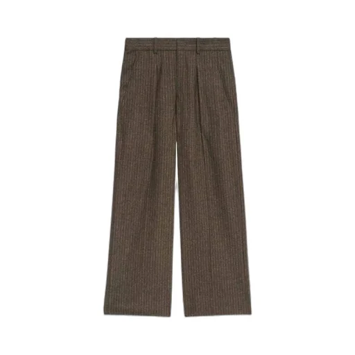 Pinstriped Straight-Leg Trousers