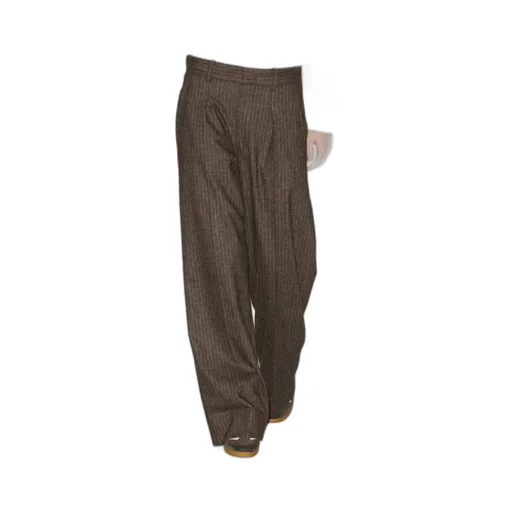 Pinstriped Straight-Leg Trousers