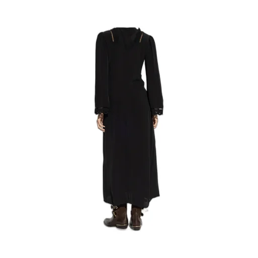 Lace-Trimmed Button-Front Dress