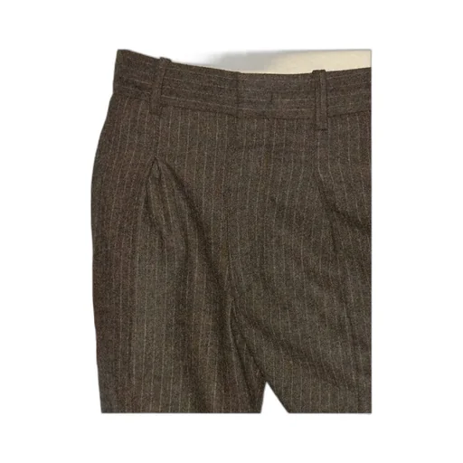 Pinstriped Straight-Leg Trousers