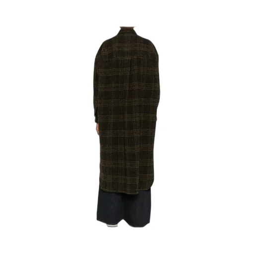 Checked Single-Breasted Coat