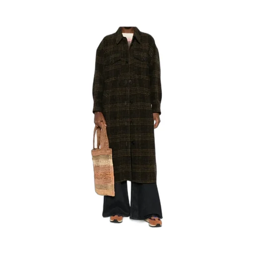 Checked Single-Breasted Coat