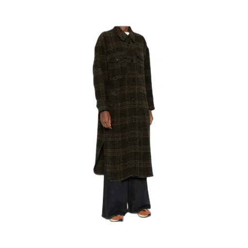 Checked Single-Breasted Coat