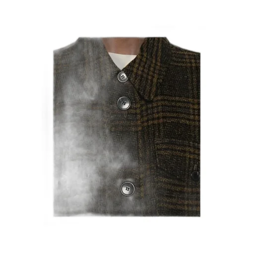 Checked Single-Breasted Coat