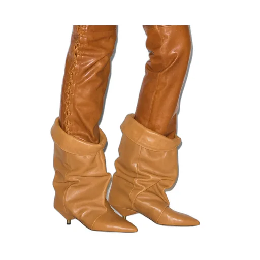 Pointed-Toe Draped Boots
