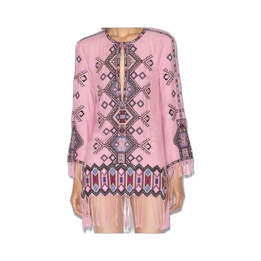 Zayana Embroidered Matka Silk Mini Dress
