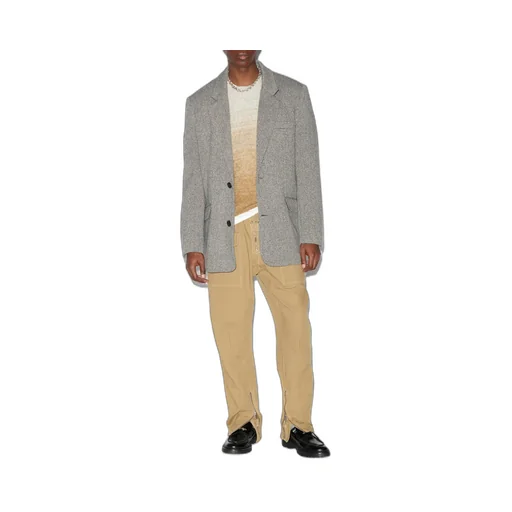 Herringbone Pattern Single-Breasted Blazer