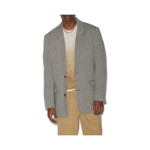 Herringbone Pattern Single-Breasted Blazer