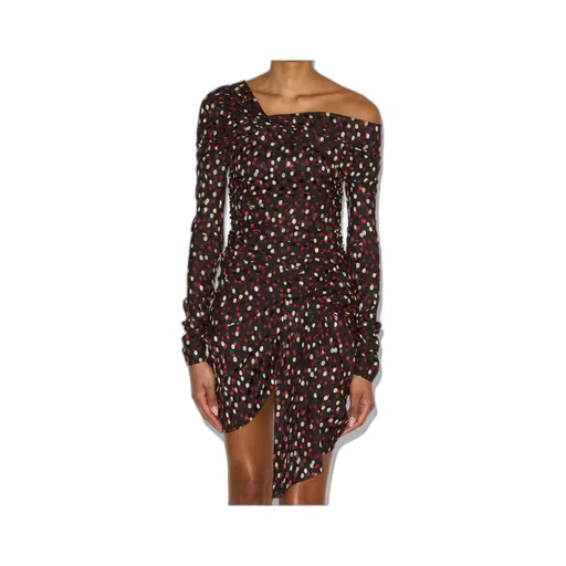Pattern-Printed Long-Sleeved Dress