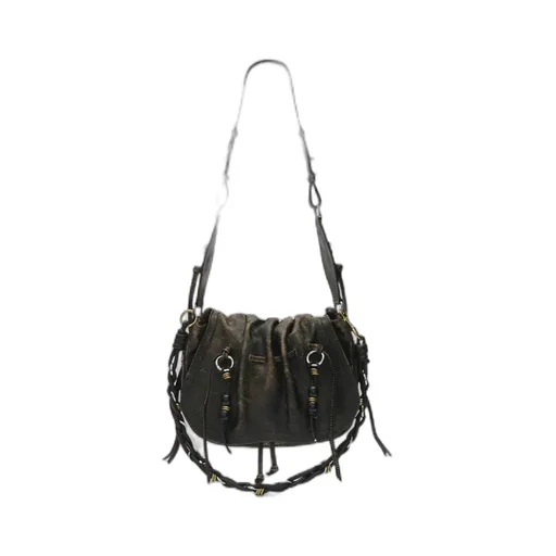Drawstring Embellished Shoulder Bag