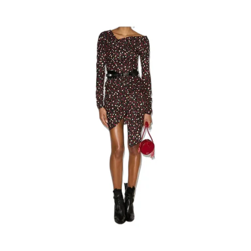 Pattern-Printed Long-Sleeved Dress
